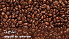  Presentation with coffee beans - Presentation design with roasted-coffee-beans-background-golden background and a tawny brown colored foreground