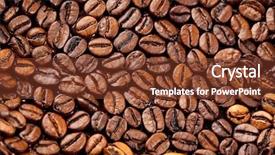  Presentation with sack of coffee beans - Slides featuring roasted coffee beans closeup background background and a  colored foreground