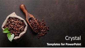  Presentation with coffee beans - Presentation with roasted-coffee-beans-in-burlap background and a black colored foreground