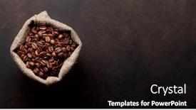  Presentation with coffee beans - Slide set with roasted-coffee-beans-in-burlap background and a black colored foreground