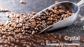  Presentation with coffee beans - PPT layouts with roasted coffee beans in scoop background and a  colored foreground
