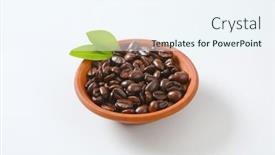  Presentation with coffee beans - Theme having roasted-coffee-beans-in-terracotta background and a sky blue colored foreground