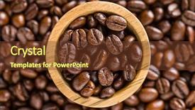  Presentation with ingredients brown sugar coffee beans - Amazing PPT layouts having roasted coffee beans in wooden backdrop and a tawny brown colored foreground