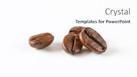  Presentation with coffee beans - Cool new slide set with roasted-coffee-beans-on-white backdrop and a white colored foreground