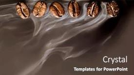  Presentation with coffee beans - Theme with roasted-coffee-beans-seeds background and a tawny brown colored foreground