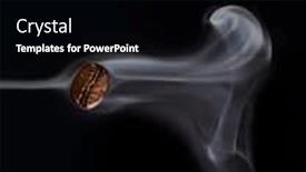  Presentation with coffee beans - Colorful PPT layouts enhanced with roasted-coffee-beans-seeds backdrop and a black colored foreground