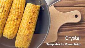  Presentation with corn - Theme with roasted corn on pan background and a coral colored foreground