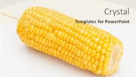  Presentation with corn - Amazing PPT theme having roasted corn backdrop and a blonde colored foreground