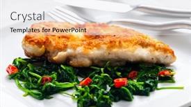  Presentation with chilli - Presentation theme having roasted-duck-breast-served background and a white colored foreground