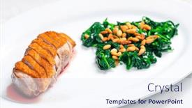  Presentation with breast - Presentation theme enhanced with roasted-duck-breast-served background and a sky blue colored foreground