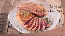  Presentation with duck - Cool new slide deck with roasted-duck-breast backdrop and a coral colored foreground
