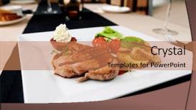  Presentation with bible red rose - Beautiful presentation theme featuring roasted duck with pear marinated backdrop and a coral colored foreground