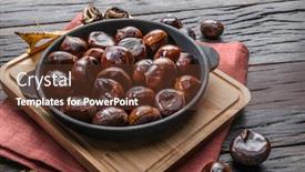  Presentation with fruits - Theme enhanced with roasted-edible-chestnut-fruits background and a tawny brown colored foreground