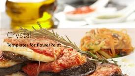  Presentation with eggplant - Colorful slides enhanced with roasted eggplant with salad backdrop and a yellow colored foreground