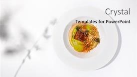  Presentation with restaurant menu - Theme consisting of roasted-fish-with-crispy-skin background and a white colored foreground