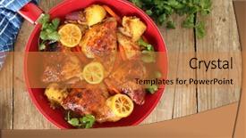  Presentation with roasted chicken - Slides enhanced with roasted free range organic chicken background and a gold colored foreground