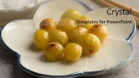  Presentation with ginkgo - Amazing PPT layouts having roasted ginkgo biloba nuts close backdrop and a coral colored foreground