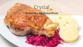  Presentation with robotic leg - Presentation theme with roasted-goose-leg-with-red background and a  colored foreground