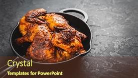  Presentation with roasted chicken - PPT layouts consisting of roasted-half-chicken-in-pan background and a tawny brown colored foreground