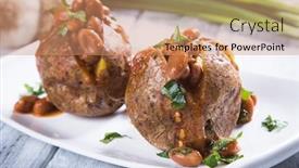  Presentation with kidney - Presentation design enhanced with potato filled with refried kidney background and a coral colored foreground