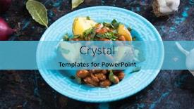  Presentation with kidney - Beautiful PPT theme featuring roasted-jacket-potato-filled backdrop and a light blue colored foreground