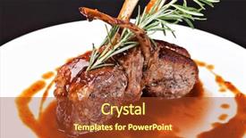  Presentation with sauce - Slides enhanced with roasted lamb chops on tomato background and a tawny brown colored foreground
