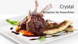  Presentation with tomato - Audience pleasing slides consisting of roasted lamb chops on tomato backdrop and a sky blue colored foreground