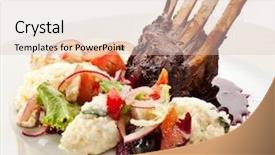  Presentation with lion lamb - Audience pleasing slide deck consisting of roasted lamb chops with risotto backdrop and a  colored foreground