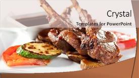  Presentation with classic homemade tomato sauce - Presentation theme featuring roasted lamb chops with tomato background and a lemonade colored foreground
