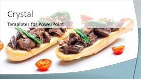  Presentation with sage - Slide set featuring roasted-livers-on-toasted-baguette background and a white colored foreground