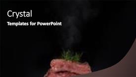  Presentation with meat beef - Slide deck with roasted-meat-grilled-hot-pieces background and a black colored foreground