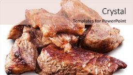  Presentation with paths - Cool new PPT layouts with roasted meat pieces on white backdrop and a lemonade colored foreground