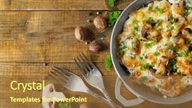  Presentation with chicken little chicks - Cool new PPT theme with roasted mushrooms chicken and cheese backdrop and a  colored foreground