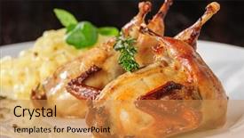  Presentation with quail bird - Amazing slides having roasted or fried quail backdrop and a gold colored foreground