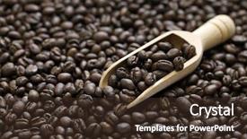  Presentation with ingredients brown sugar coffee beans - Audience pleasing presentation theme consisting of roasted peaberry coffee beans backdrop and a  colored foreground