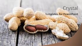  Presentation with peanuts - Presentation design with roasted-peanuts-tasty-groundnuts background and a light gray colored foreground