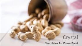  Presentation with peanuts - Presentation design having roasted-peanuts-tasty-groundnuts background and a coral colored foreground