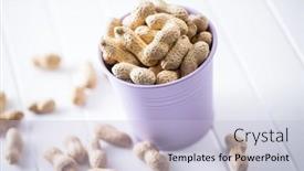  Presentation with peanuts - Audience pleasing presentation theme consisting of roasted-peanuts-tasty-groundnuts backdrop and a light blue colored foreground