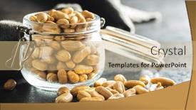  Presentation with peanuts - Slides having roasted-peeled-peanuts-in-jar background and a coral colored foreground