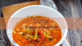  Presentation with best - Colorful presentation design enhanced with roasted pepper soup - home made and the best backdrop and a gold colored foreground