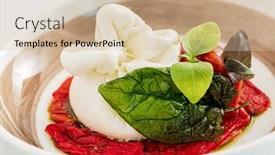  Presentation with pepper - Slide deck consisting of roasted-pepper-with-burrata and a soft green colored foreground