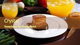  Presentation with non gmo beef pork chicken turkey - Theme consisting of roasted pork belly with gravy background and a tawny brown colored foreground