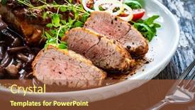  Presentation with mushrooms - Slide set having roasted-pork-loin-with-shimeji background and a red colored foreground