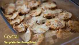  Presentation with spices - Slide deck featuring roasted-potato-moussaka-with-spices background and a violet colored foreground