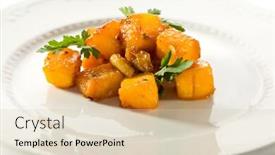  Presentation with pumpkin seeds as pumpkin - Slides having roasted-pumpkin-dressed-with-parsley background and a lemonade colored foreground