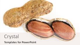  Presentation with peanuts - Presentation design with roasted raw peanuts in shell top view isolated background and a lemonade colored foreground