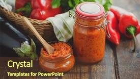  Presentation with pepper - Cool new PPT theme with roasted red pepper and eggplant backdrop and a tawny brown colored foreground