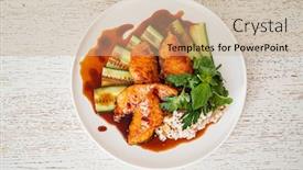  Presentation with soy - Cool new PPT theme with roasted-salmon-glazed-with-brown backdrop and a coral colored foreground