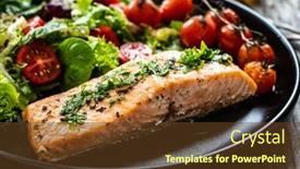  Presentation with salmon - Slide deck with roasted-salmon-steak-with-roast background and a tawny brown colored foreground