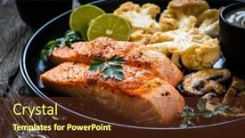  Presentation with mayonnaise - Presentation theme featuring roasted-salmon-steaks-with-fried background and a tawny brown colored foreground